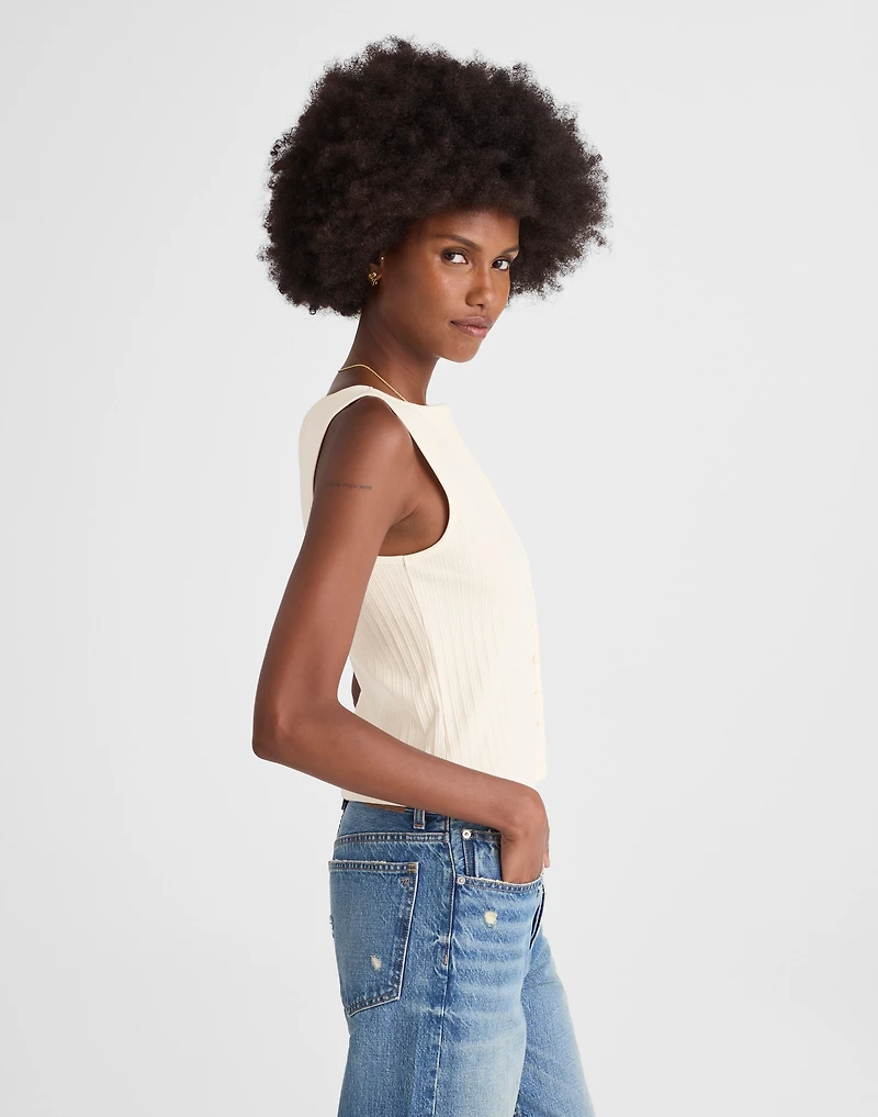 Ribbed Crewneck Shell Top | Madewell