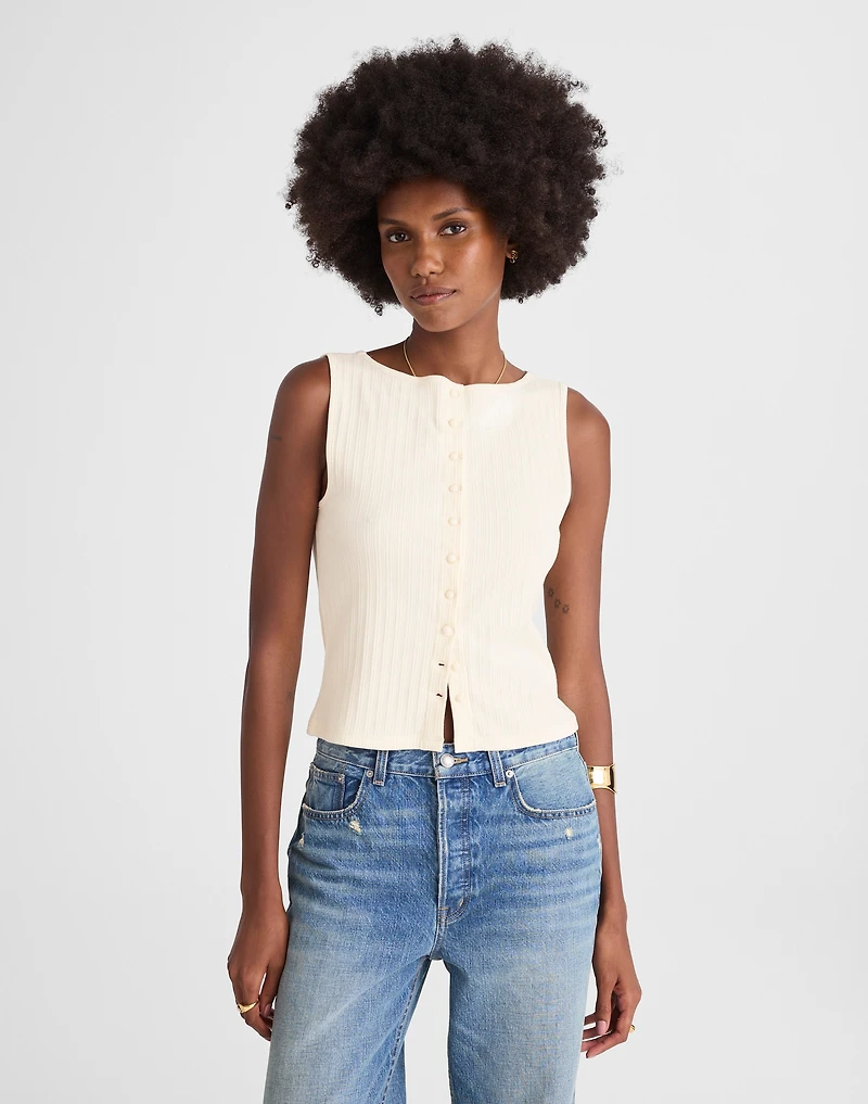 Ribbed Crewneck Shell Top | Madewell