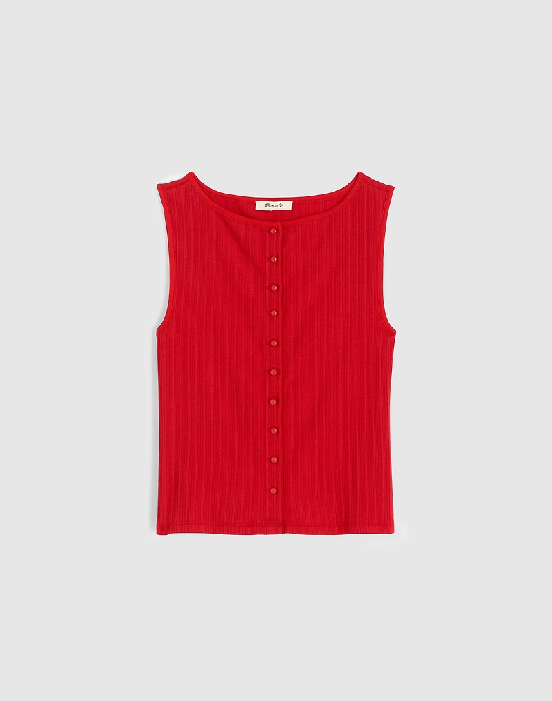 Ribbed Crewneck Shell Top | Madewell
