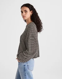 Striped Curved Long-Sleeve Tee | Madewell