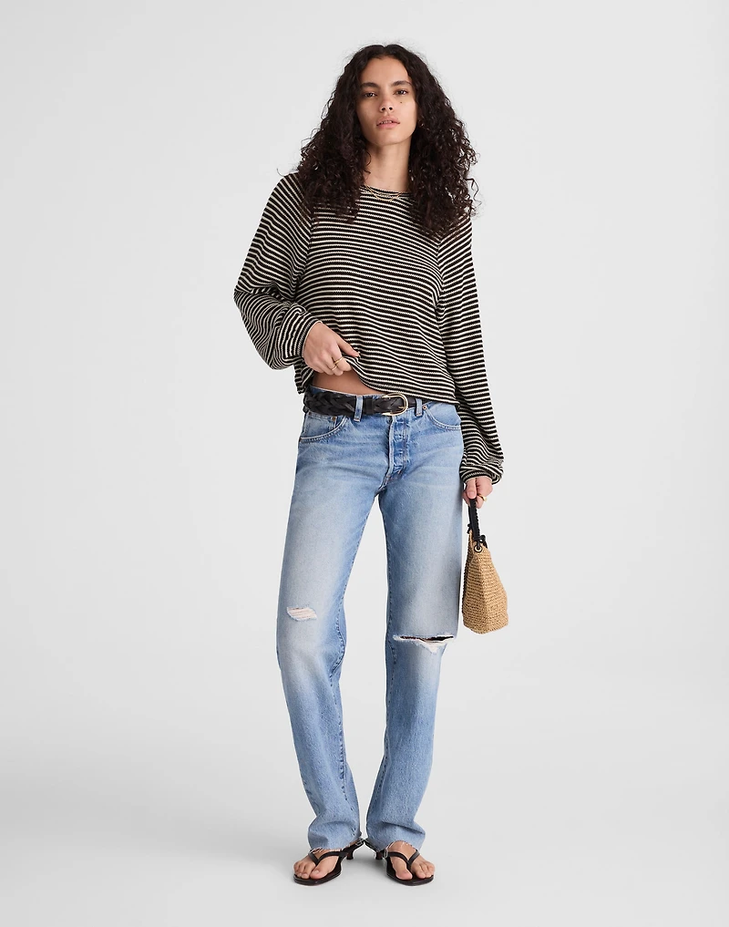 Striped Curved Long-Sleeve Tee | Madewell