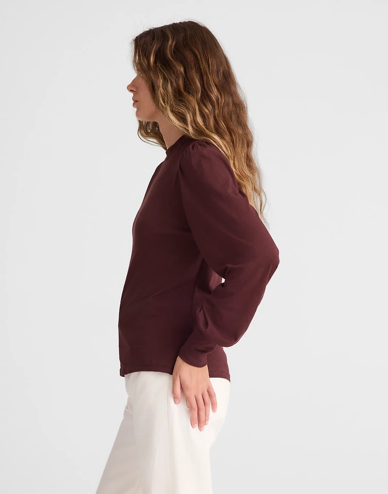 Smocked Long-Sleeve Top Soft Slub | Madewell