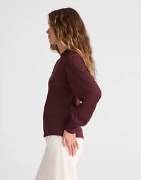 Smocked Long-Sleeve Top Soft Slub | Madewell