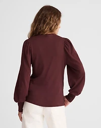 Smocked Long-Sleeve Top Soft Slub | Madewell