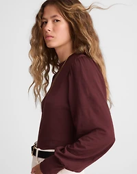 Smocked Long-Sleeve Top Soft Slub | Madewell