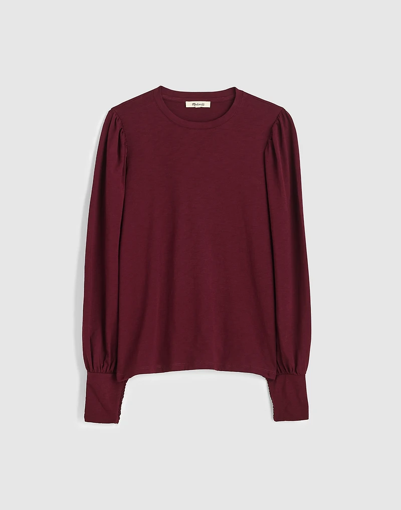 Smocked Long-Sleeve Top Soft Slub | Madewell