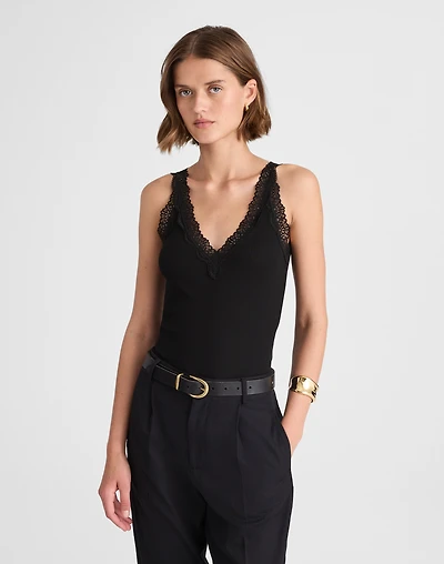 Lace-Trim V-Neck Tank | Madewell