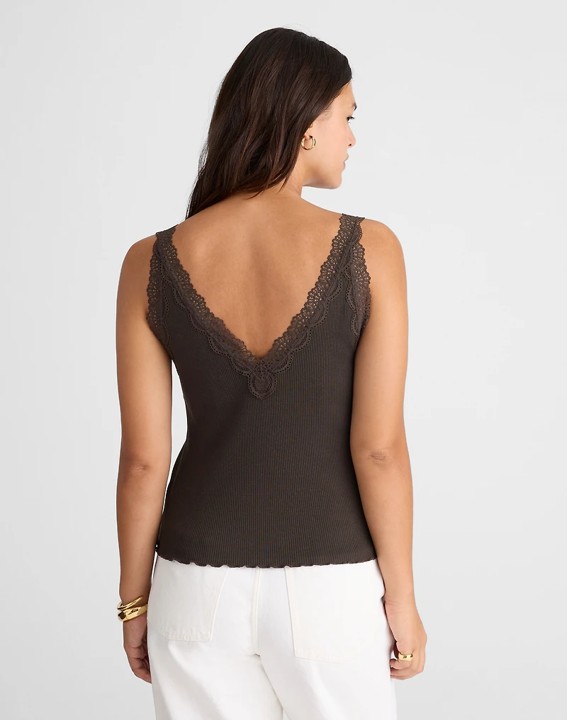 Lace-Trim V-Neck Tank | Madewell