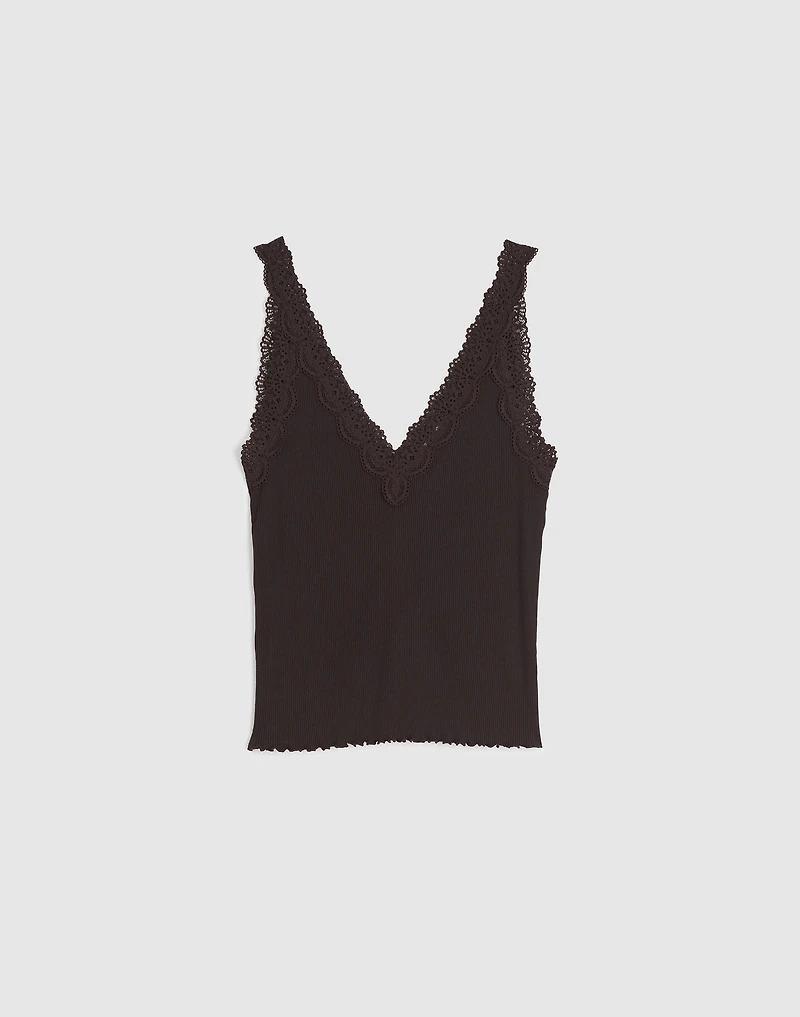 Lace-Trim V-Neck Tank | Madewell