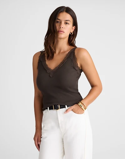Lace-Trim V-Neck Tank | Madewell
