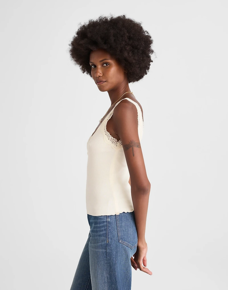 Lace-Trim V-Neck Tank | Madewell