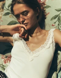 Lace-Trim V-Neck Tank | Madewell