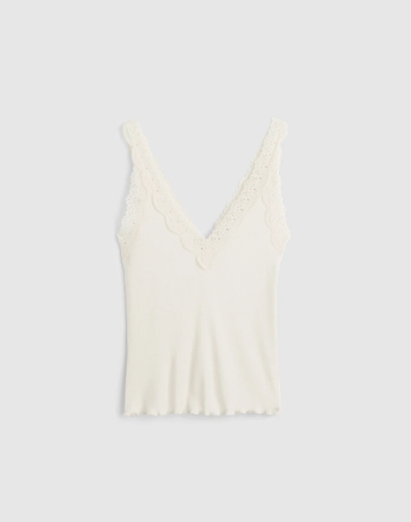 Lace-Trim V-Neck Tank | Madewell