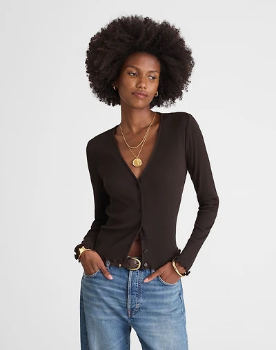 Lettuce-Hem V-Neck Cardigan | Madewell