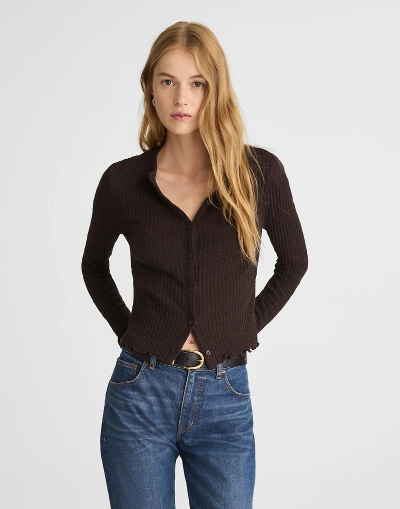 Lettuce-Hem Ribbed Cardigan | Madewell