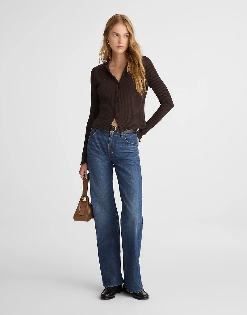 Lettuce-Hem Ribbed Cardigan | Madewell