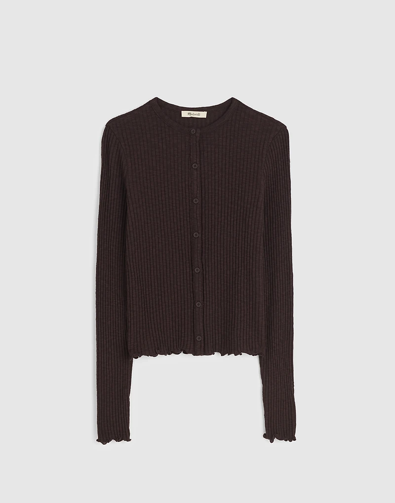 Lettuce-Hem Ribbed Cardigan | Madewell