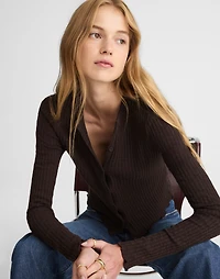 Lettuce-Hem Ribbed Cardigan | Madewell
