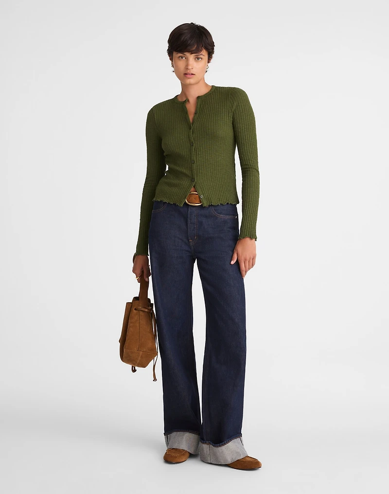 Lettuce-Hem Ribbed Cardigan | Madewell