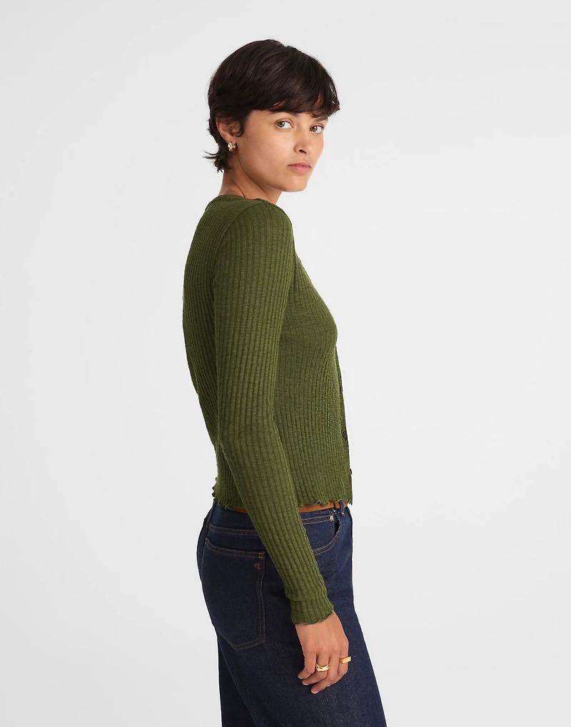 Lettuce-Hem Ribbed Cardigan | Madewell