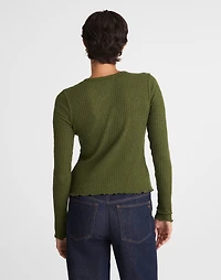 Lettuce-Hem Ribbed Cardigan | Madewell