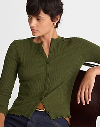 Lettuce-Hem Ribbed Cardigan | Madewell