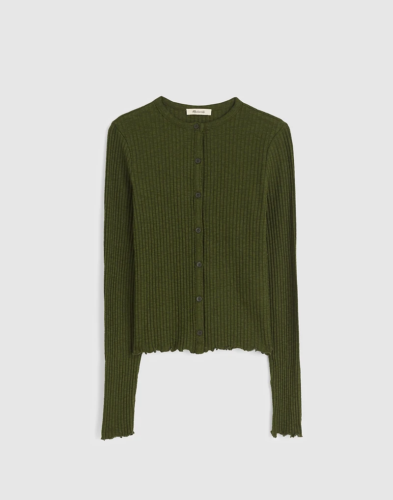 Lettuce-Hem Ribbed Cardigan | Madewell