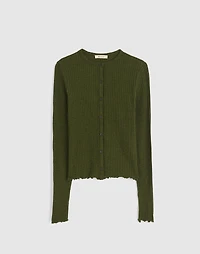 Lettuce-Hem Ribbed Cardigan | Madewell