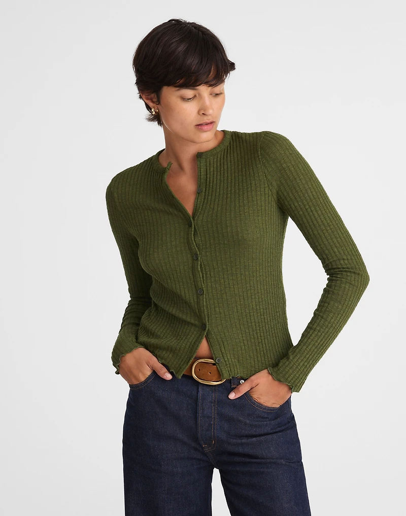 Lettuce-Hem Ribbed Cardigan | Madewell