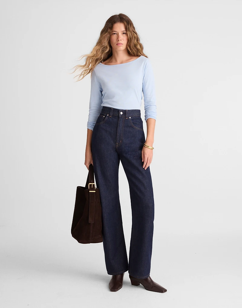 Ruched Crewneck Long-Sleeve Tee | Madewell