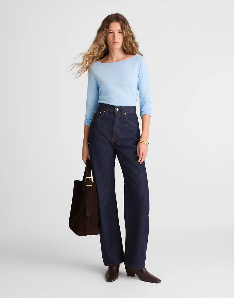 Ruched Crewneck Long-Sleeve Tee | Madewell
