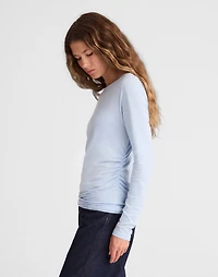 Ruched Crewneck Long-Sleeve Tee | Madewell