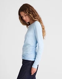 Ruched Crewneck Long-Sleeve Tee | Madewell