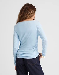 Ruched Crewneck Long-Sleeve Tee | Madewell