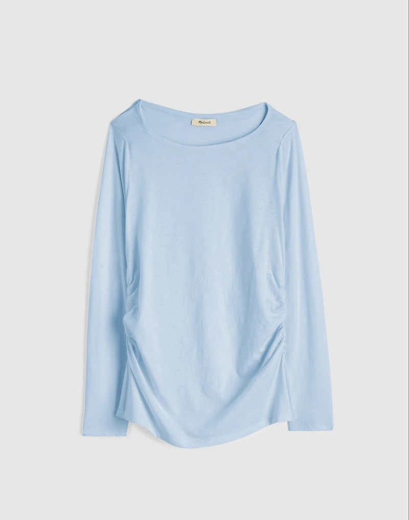 Ruched Crewneck Long-Sleeve Tee | Madewell