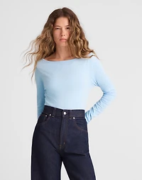Ruched Crewneck Long-Sleeve Tee | Madewell