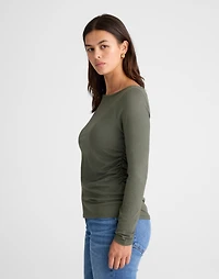 Ruched Crewneck Long-Sleeve Tee | Madewell