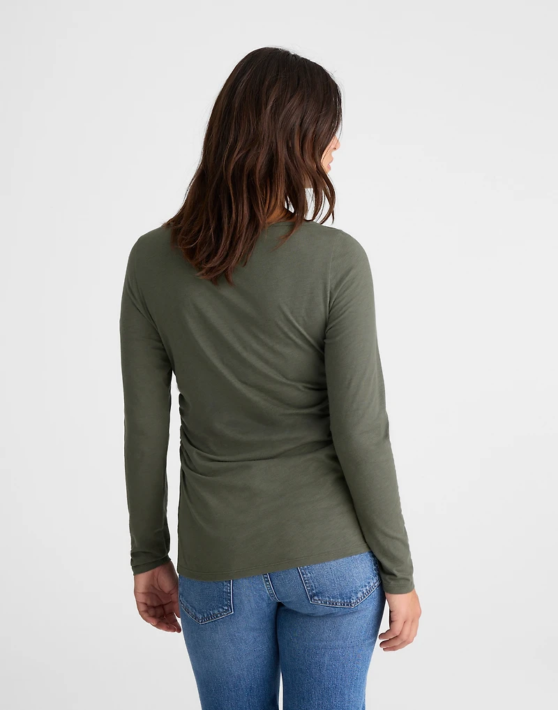 Ruched Crewneck Long-Sleeve Tee | Madewell