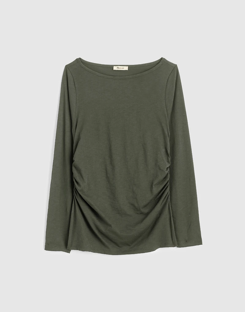 Ruched Crewneck Long-Sleeve Tee | Madewell
