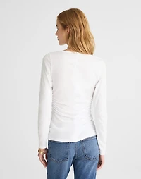 Ruched Crewneck Long-Sleeve Tee Soft Slub | Madewell