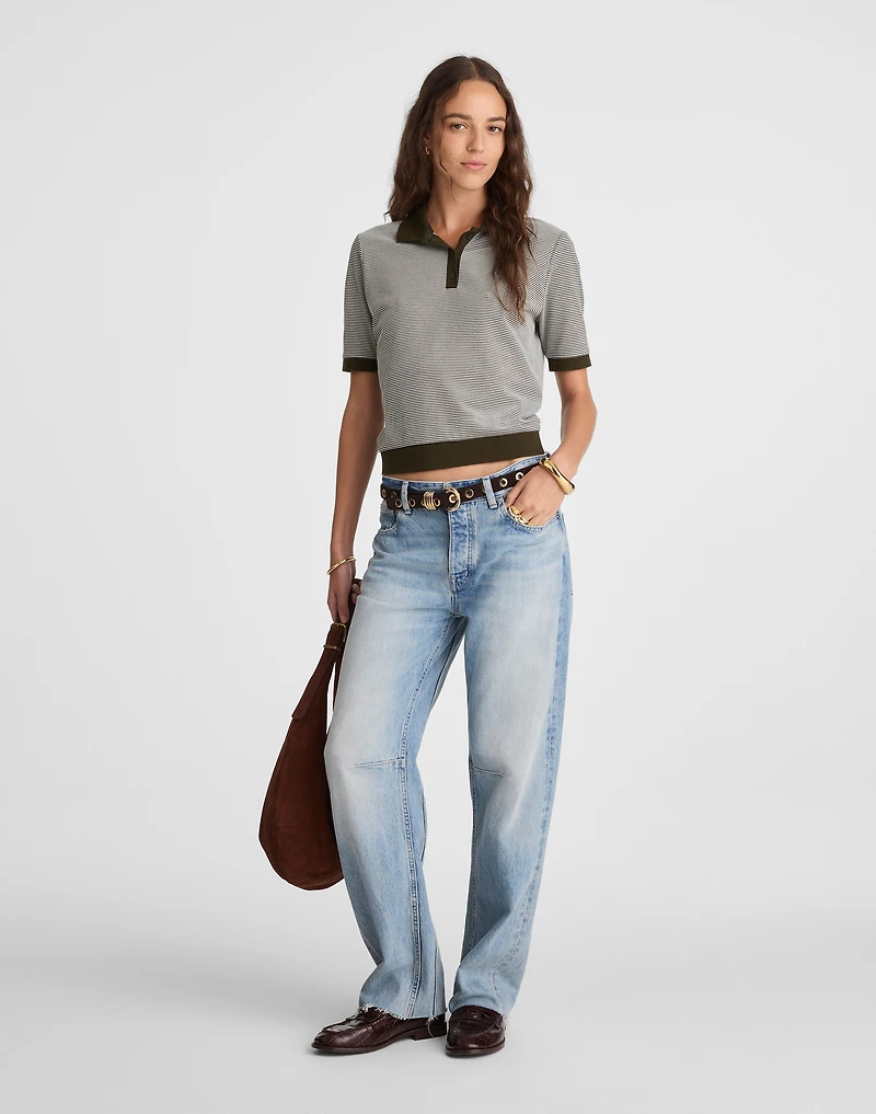 Striped Shrunken Polo Tee | Madewell