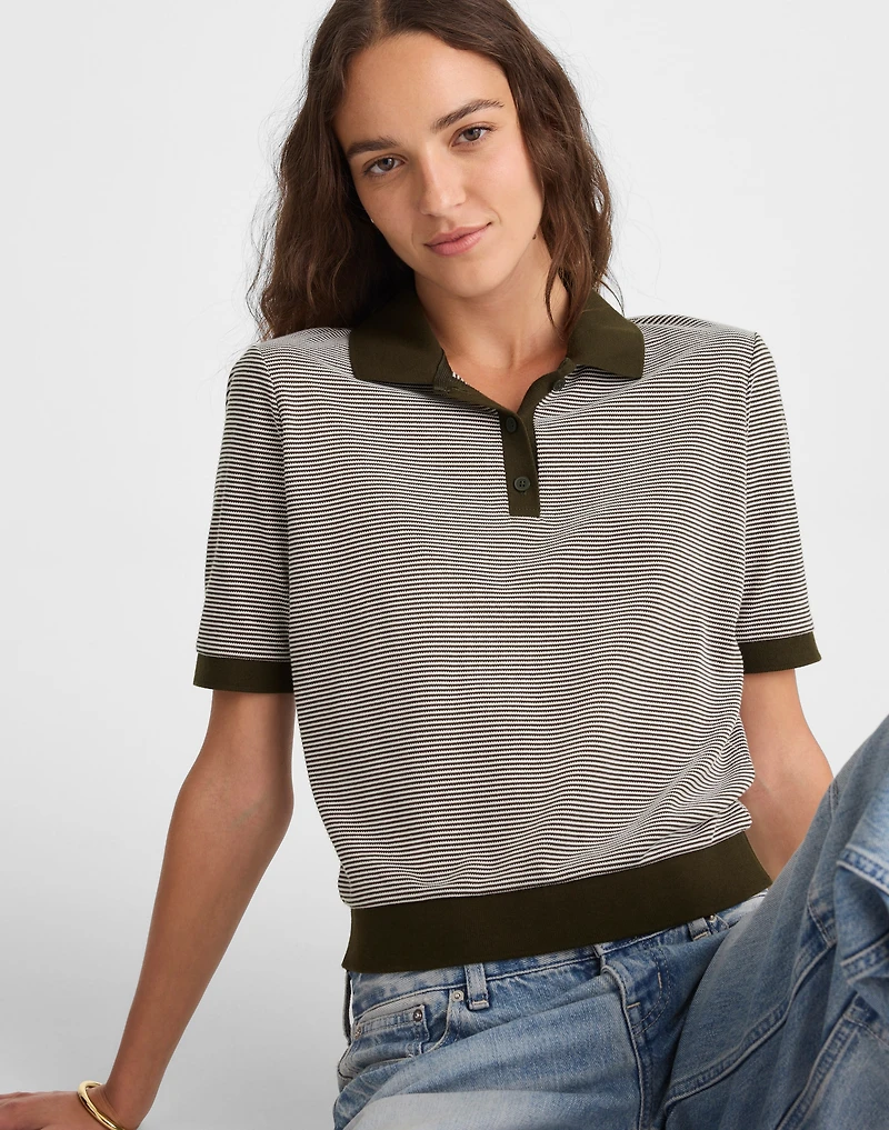 Striped Shrunken Polo Tee | Madewell