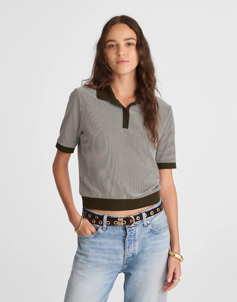 Striped Shrunken Polo Tee | Madewell