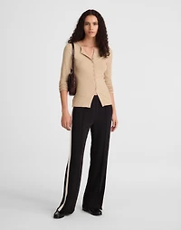 Textural Cutaway Crewneck Cardigan | Madewell