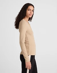 Textural Cutaway Crewneck Cardigan | Madewell