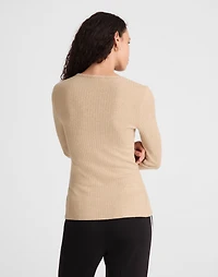 Textural Cutaway Crewneck Cardigan | Madewell