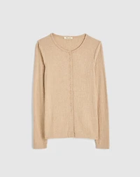 Textural Cutaway Crewneck Cardigan | Madewell