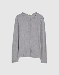 Textural Cutaway Crewneck Cardigan | Madewell