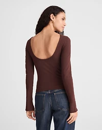 Long-Sleeve Scoopback Tee | Madewell