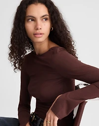 Long-Sleeve Scoopback Tee | Madewell